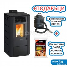 Суха Пелетна Камина ARTEL Easy L12 - 10.10kW, без водна риза - ЧЕРЕН (мат)